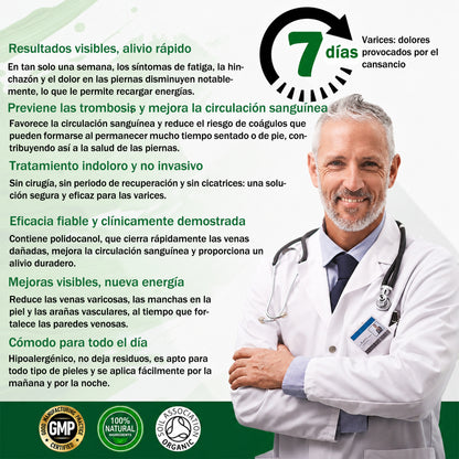 🇪🇸👨‍⚕️ DR.Fachmer® 💚 Parche de Microneedles Vein Ease (Para arañas vasculares, varices, hinchazón y piernas cansadas)