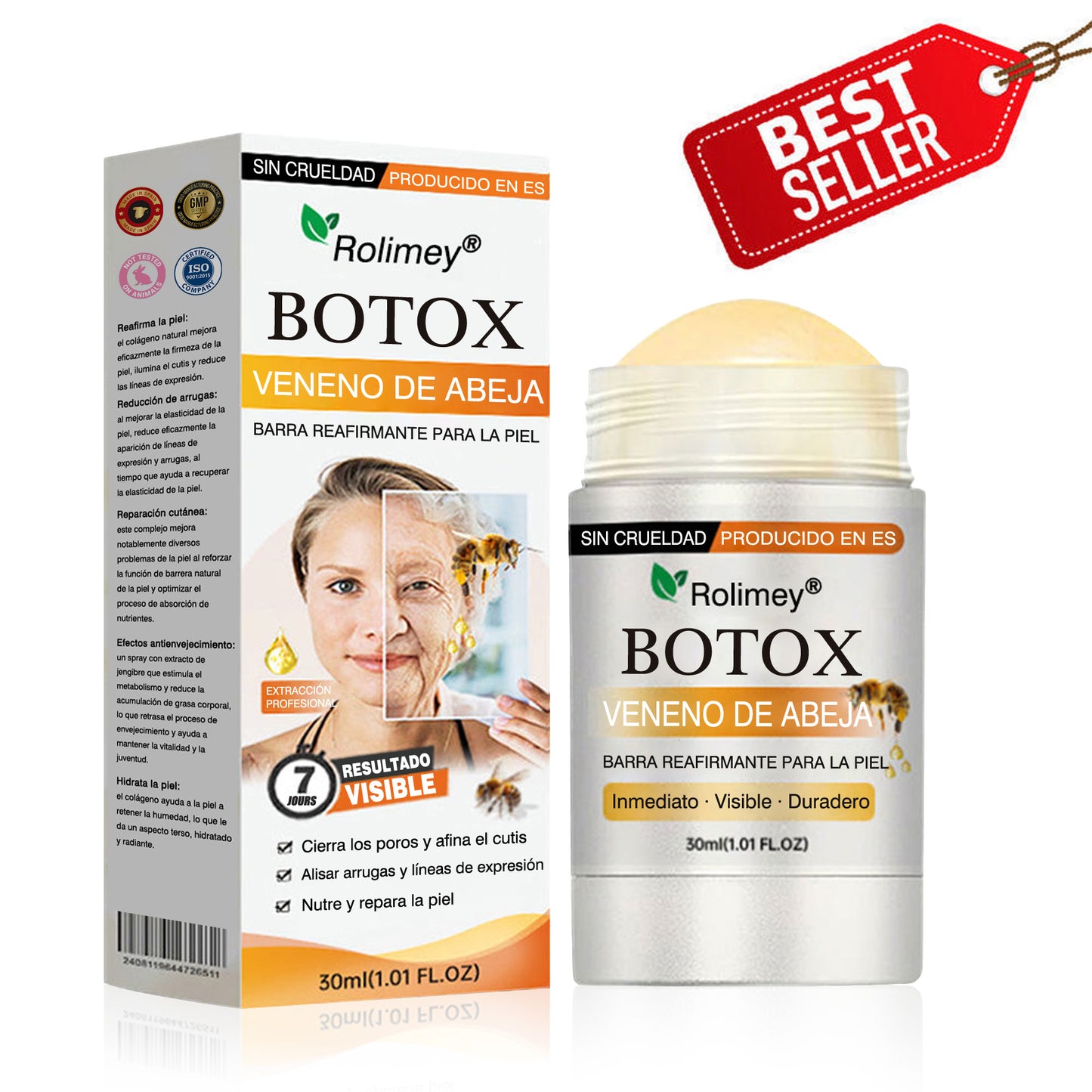 ✅Fabricado y enviado desde el Reino Unido 🇪🇸 Rolimey® Stick Serum Reafirmante con Veneno de Abeja tipo Botox (⏳¡ÚLTIMO DÍA! 70% DE DESCUENTO)🛫