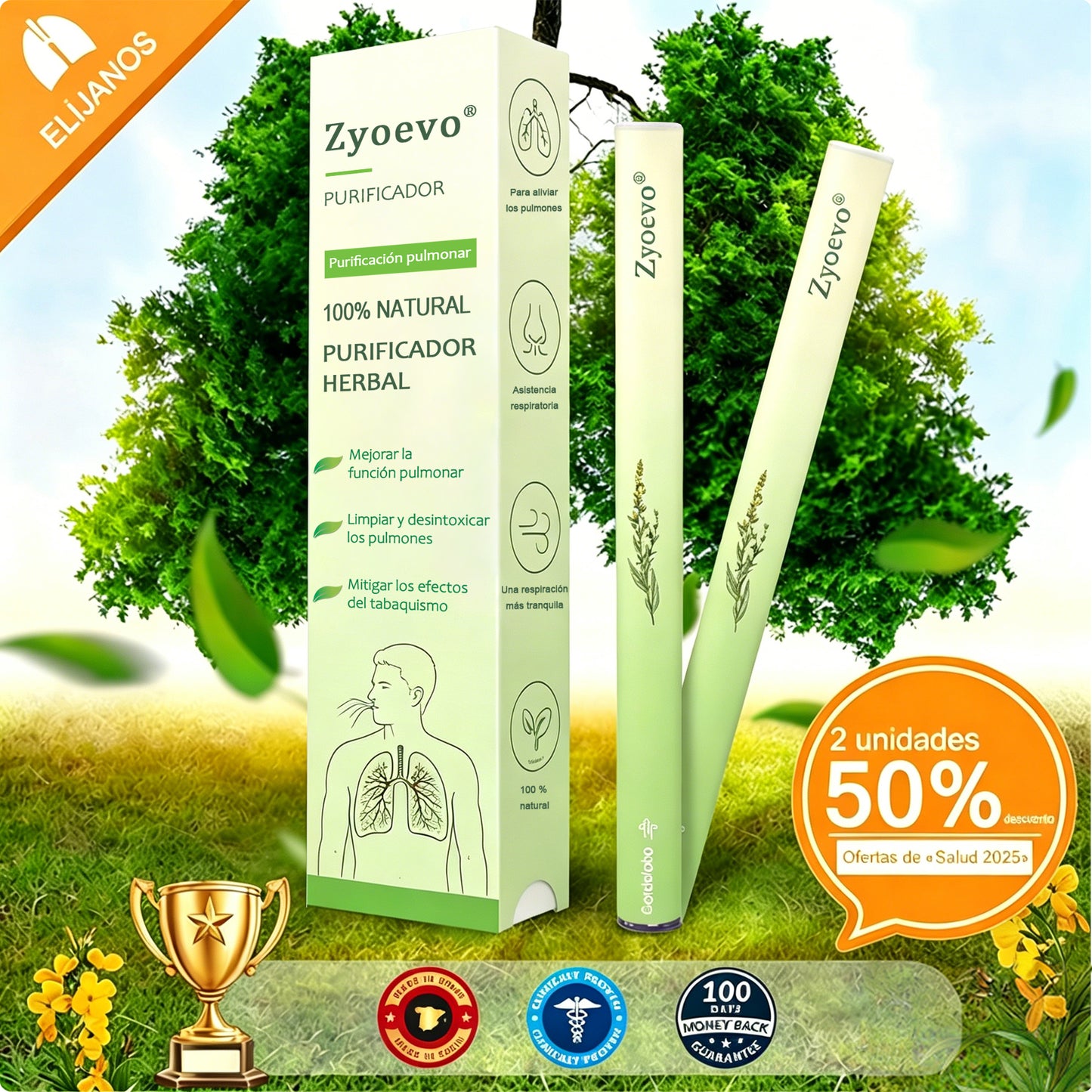 🤍De propiedad y gestión directa ✅ Zyoevo® Mullein Lung Cleanse Diffuser (🫁 tos, faringitis, dificultad para respirar, flema, congestión nasal, bronquitis, síntomas de alergia y molestias pulmonares) 10 🌿
