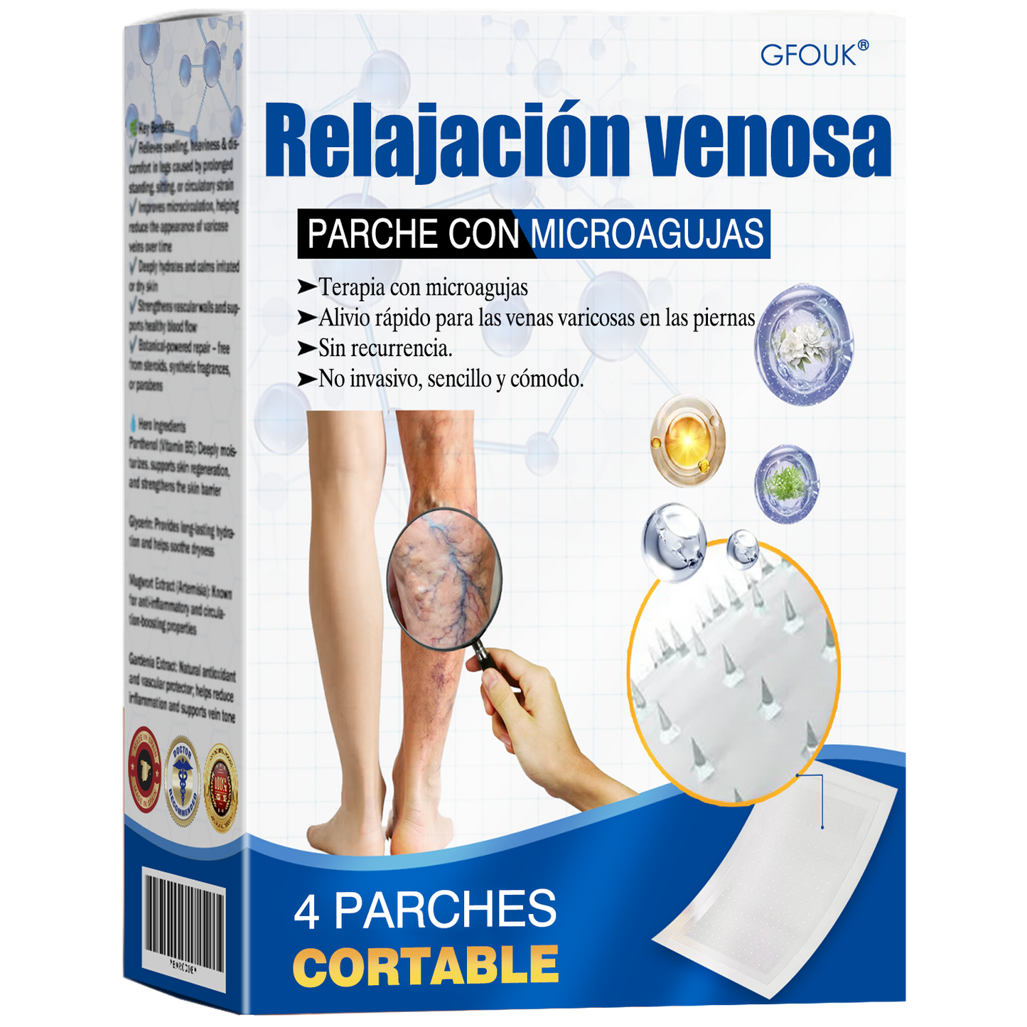 🇪🇸🤍✅Parche de microagujas GFOUK® VeinEase para el cuidado de las venas⚡Alivio instantáneo, resultados a largo plazo