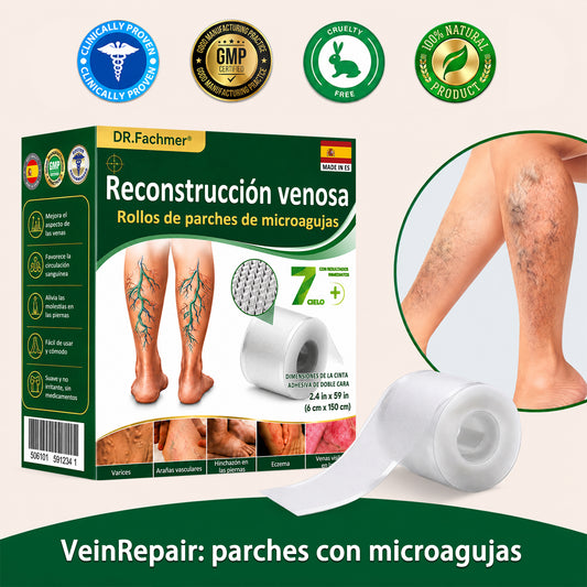 🇪🇸👨‍⚕️ DR.Fachmer® 💚 Parche de Microneedles Vein Ease (Para arañas vasculares, varices, hinchazón y piernas cansadas)