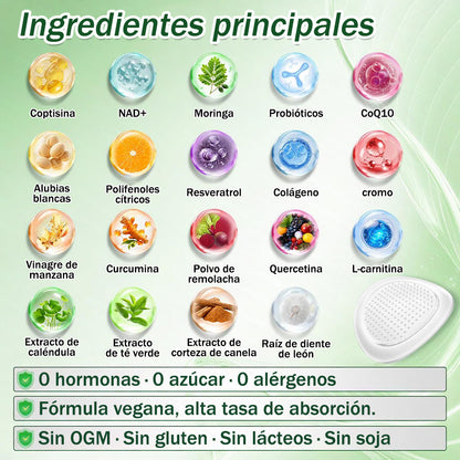 💖Conforme a la normativa aplicable en España y en la Unión Europea |  GFOUK® Moringa · Berberina × NAD+ Parche Avanzado de Nanomicroagujas 10 en 1 |  Respaldado por la ciencia | Fórmula 10 en 1 |  Resultados visibles en 7 días ✅