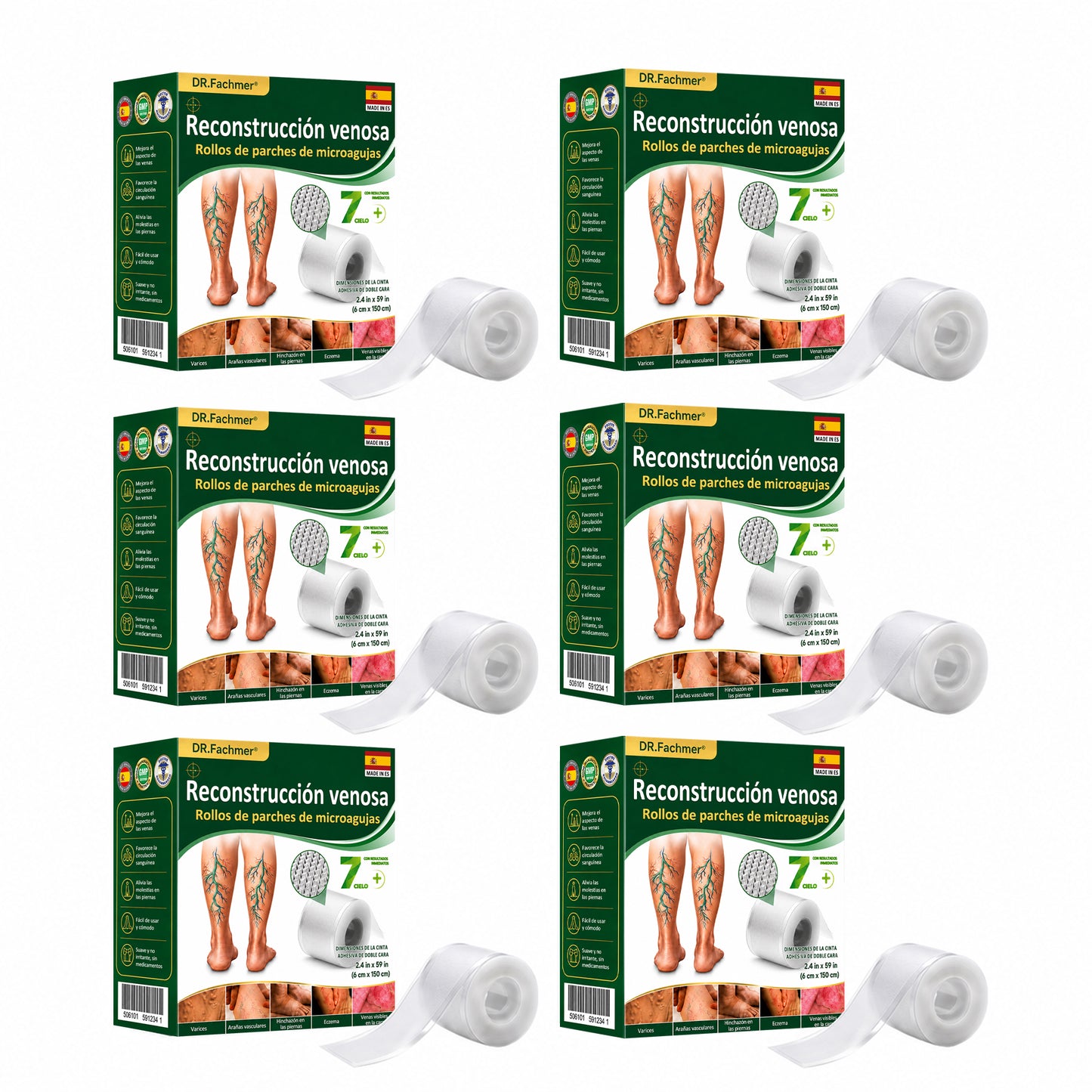 🇪🇸👨‍⚕️ DR.Fachmer® 💚 Parche de Microneedles Vein Ease (Para arañas vasculares, varices, hinchazón y piernas cansadas)