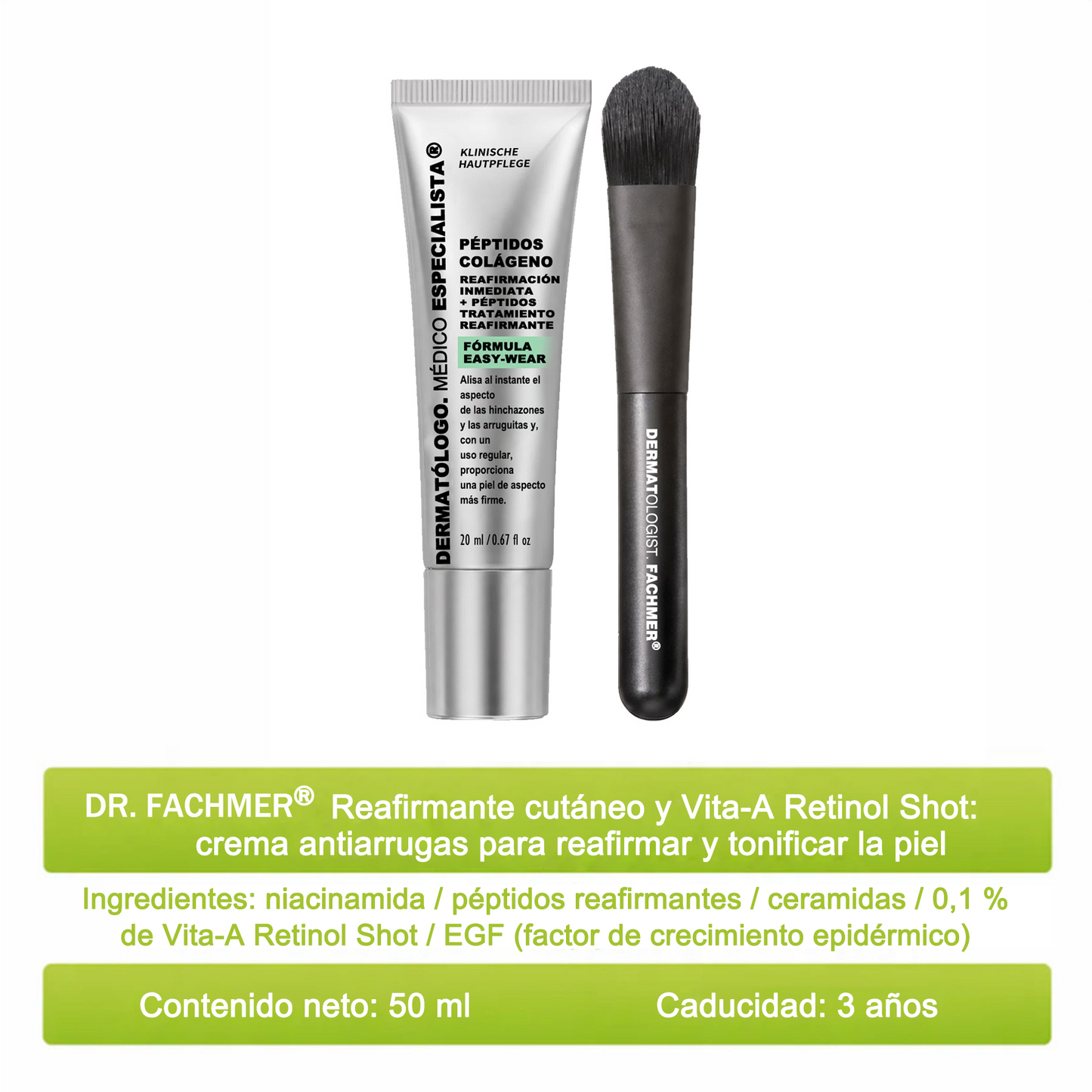 🎁 Dr. Fachmer® 👩‍⚕️ Péptidos y colágeno con efecto tensor inmediato: ayuda a reducir la apariencia de bolsas y líneas de expresión, dejando la piel con un aspecto más firme y terso. ✨