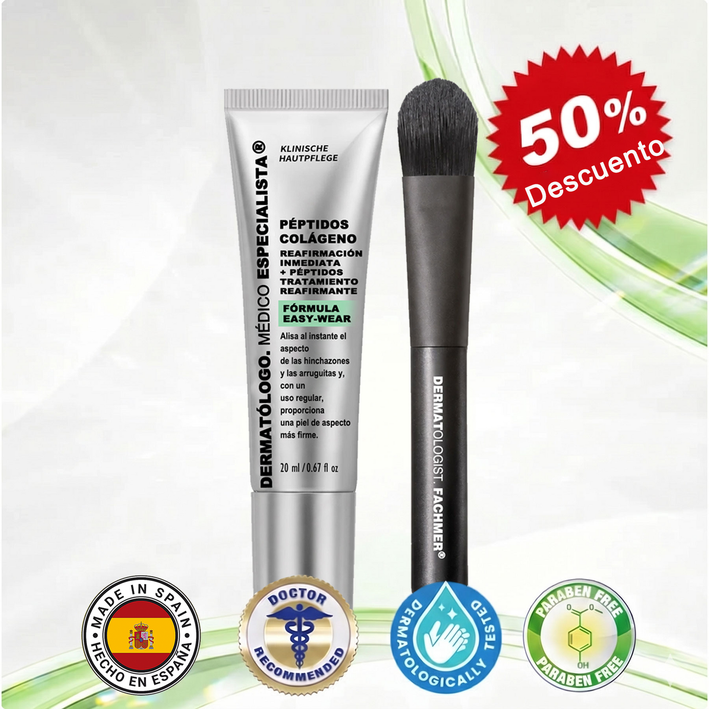 🎁 Dr. Fachmer® 👩‍⚕️ Péptidos y colágeno con efecto tensor inmediato: ayuda a reducir la apariencia de bolsas y líneas de expresión, dejando la piel con un aspecto más firme y terso. ✨
