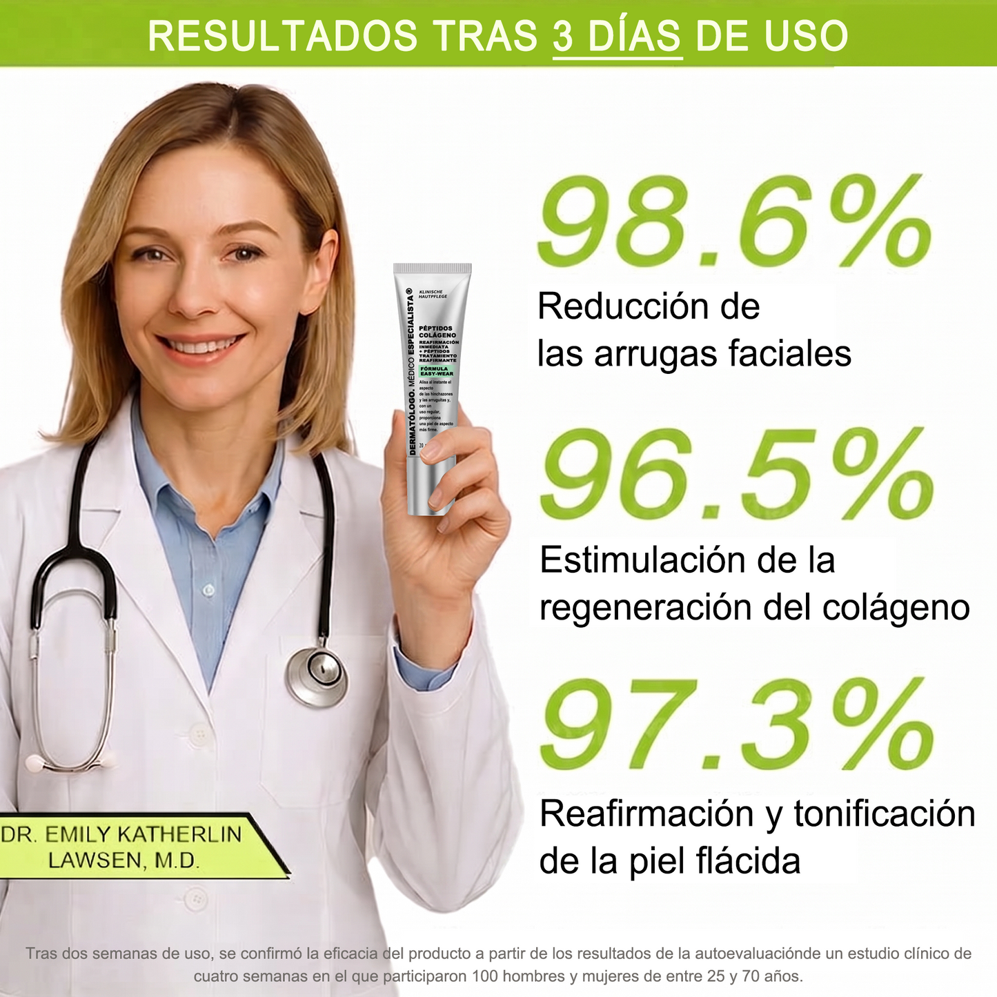 🎁 Dr. Fachmer® 👩‍⚕️ Péptidos y colágeno con efecto tensor inmediato: ayuda a reducir la apariencia de bolsas y líneas de expresión, dejando la piel con un aspecto más firme y terso. ✨