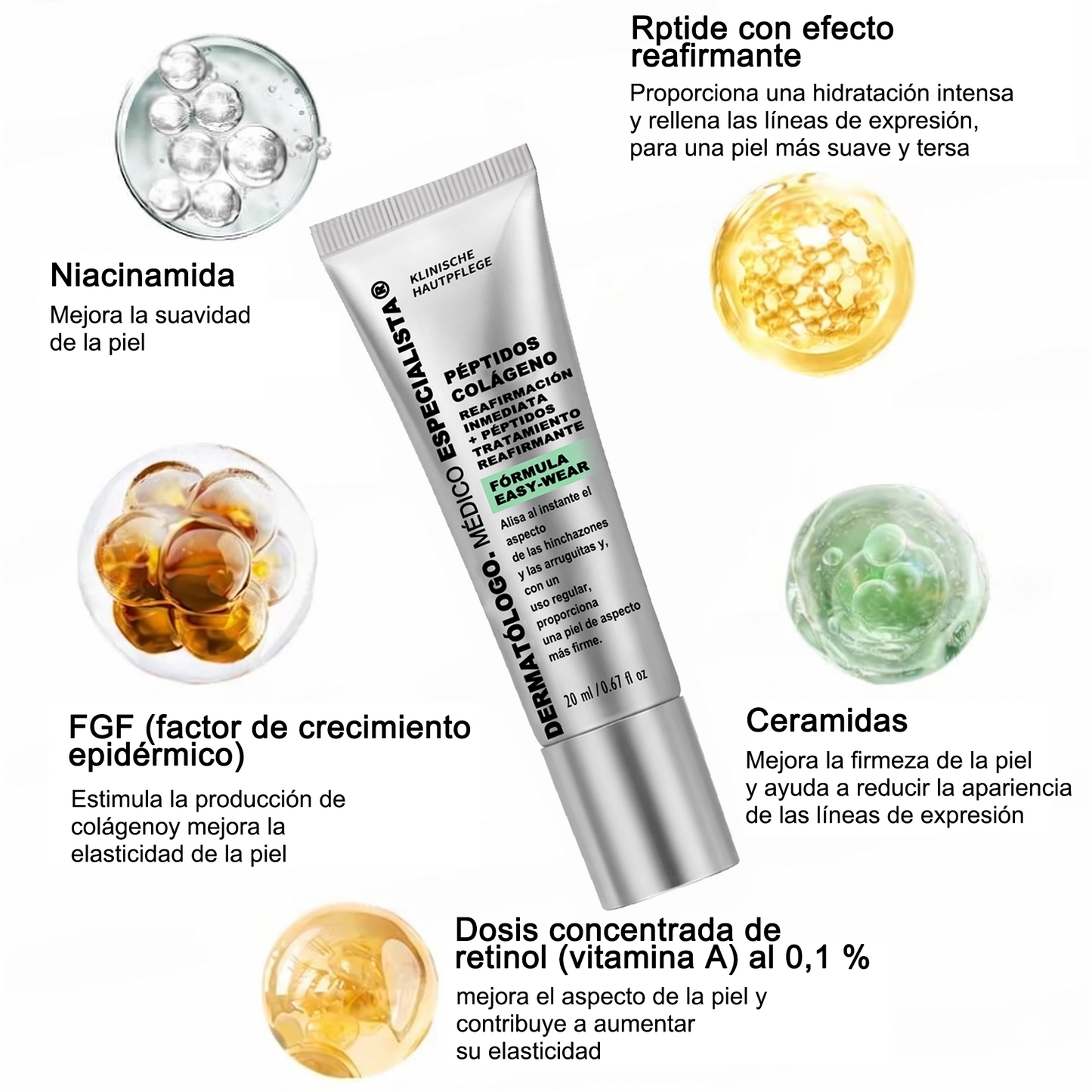 🎁 Dr. Fachmer® 👩‍⚕️ Péptidos y colágeno con efecto tensor inmediato: ayuda a reducir la apariencia de bolsas y líneas de expresión, dejando la piel con un aspecto más firme y terso. ✨