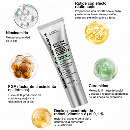 🎁 Dr. Fachmer® 👩‍⚕️ Péptidos y colágeno con efecto tensor inmediato: ayuda a reducir la apariencia de bolsas y líneas de expresión, dejando la piel con un aspecto más firme y terso. ✨