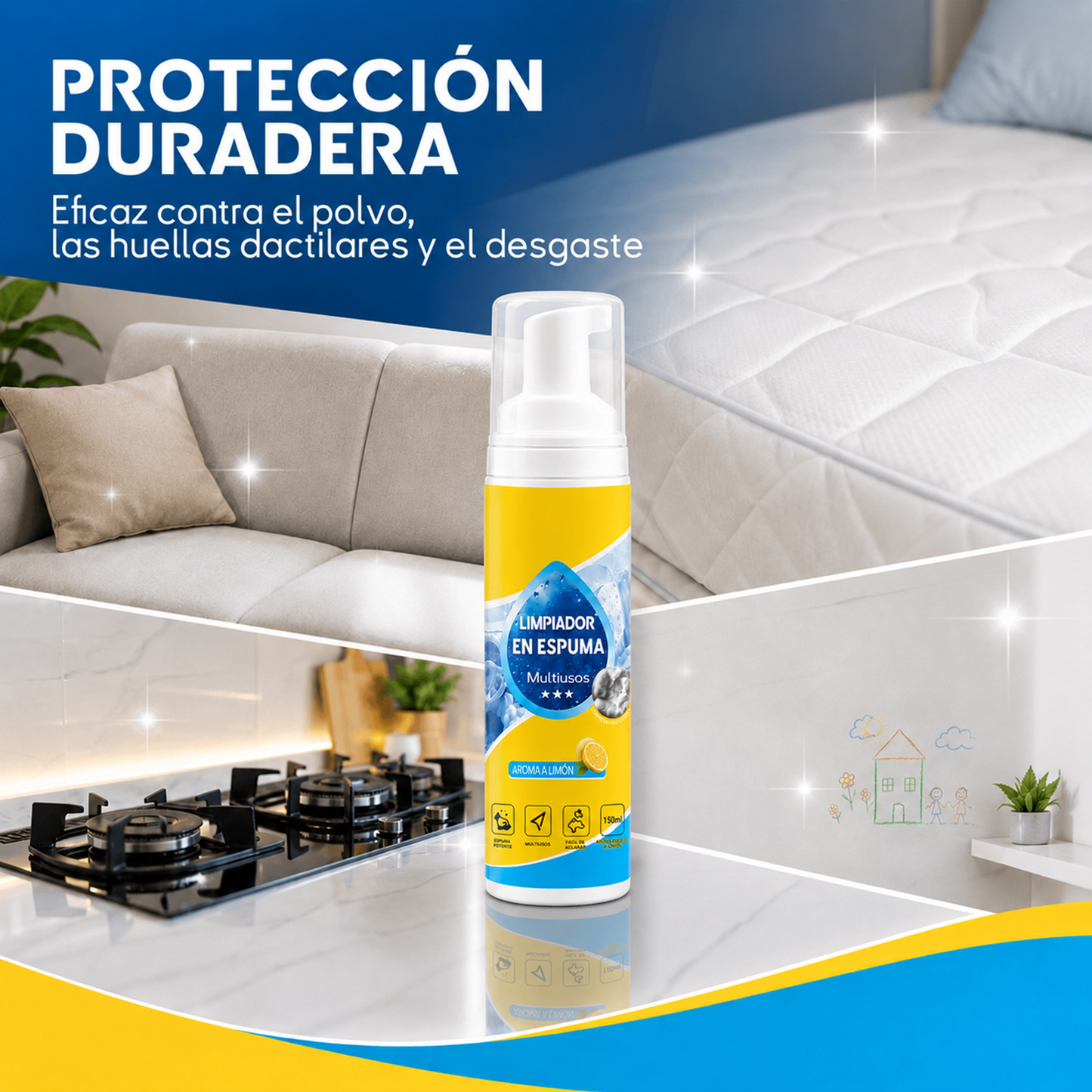 🔥¡Último día! 50% DE DESCUENTO🔥 Limpiador en espuma sin enjuague — Rocía, limpia y listo.