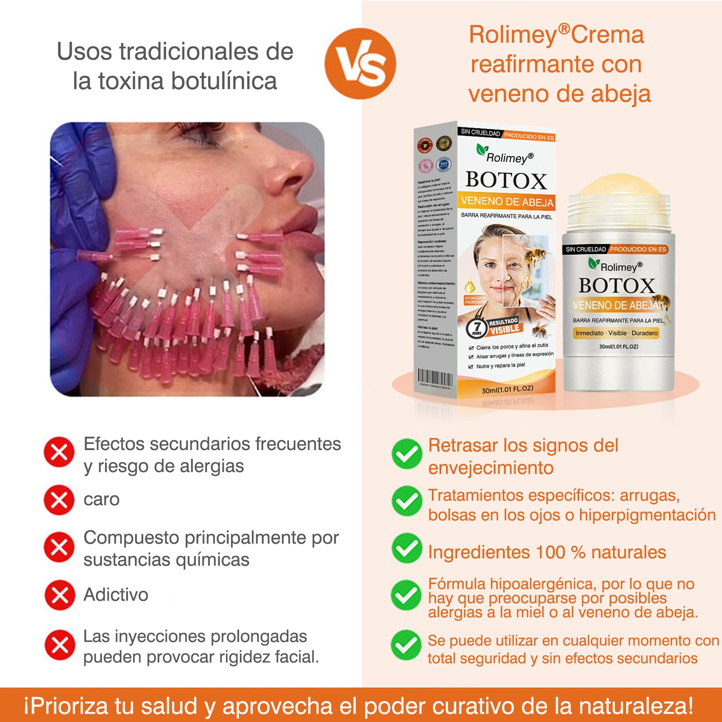 ✅Fabricado y enviado desde el Reino Unido 🇪🇸 Rolimey® Stick Serum Reafirmante con Veneno de Abeja tipo Botox (⏳¡ÚLTIMO DÍA! 70% DE DESCUENTO)🛫