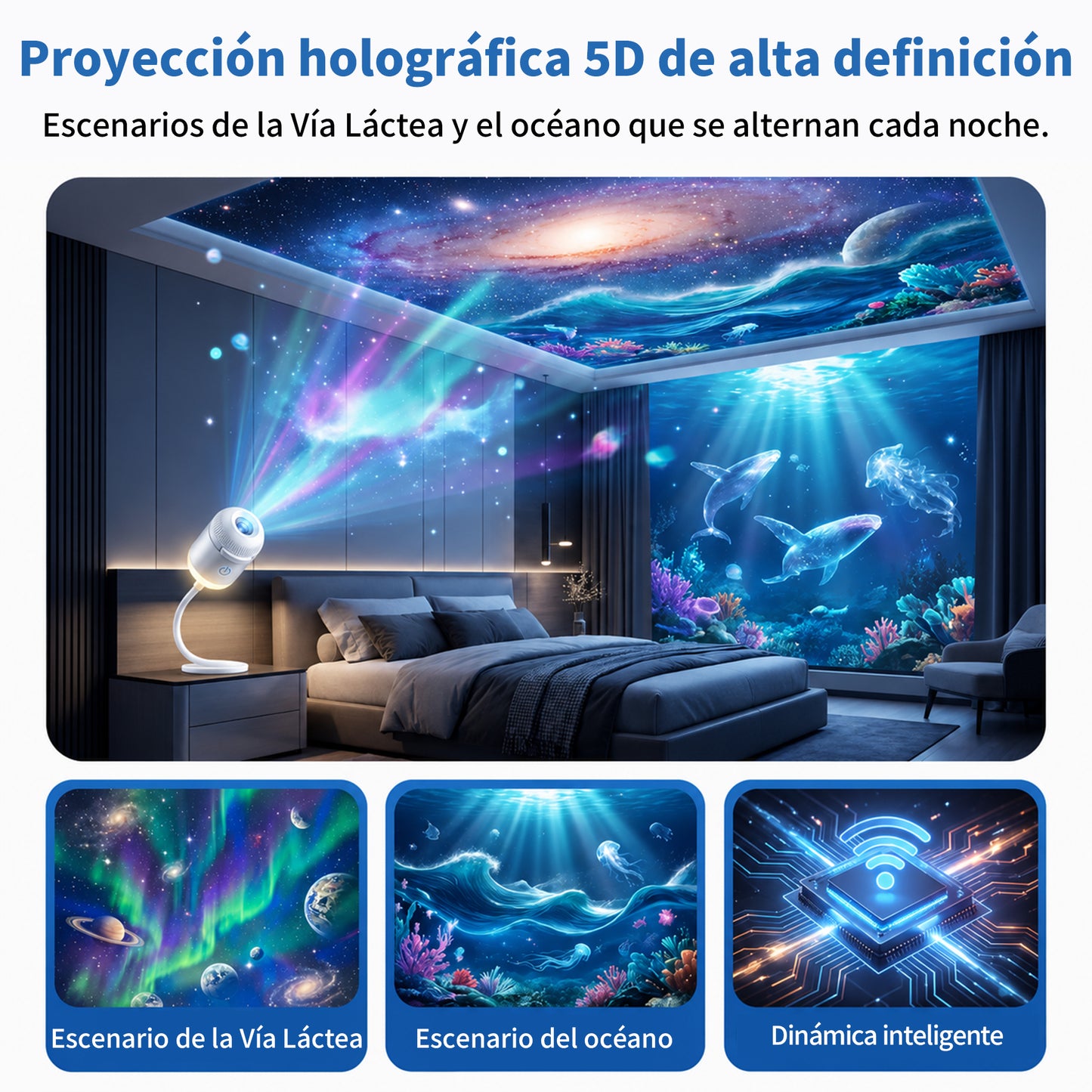 📽️Proyección inteligente de nueva generación BVJ®📽️ Proyector de luz nocturna holográfica 5D dinámica e inteligente en HD