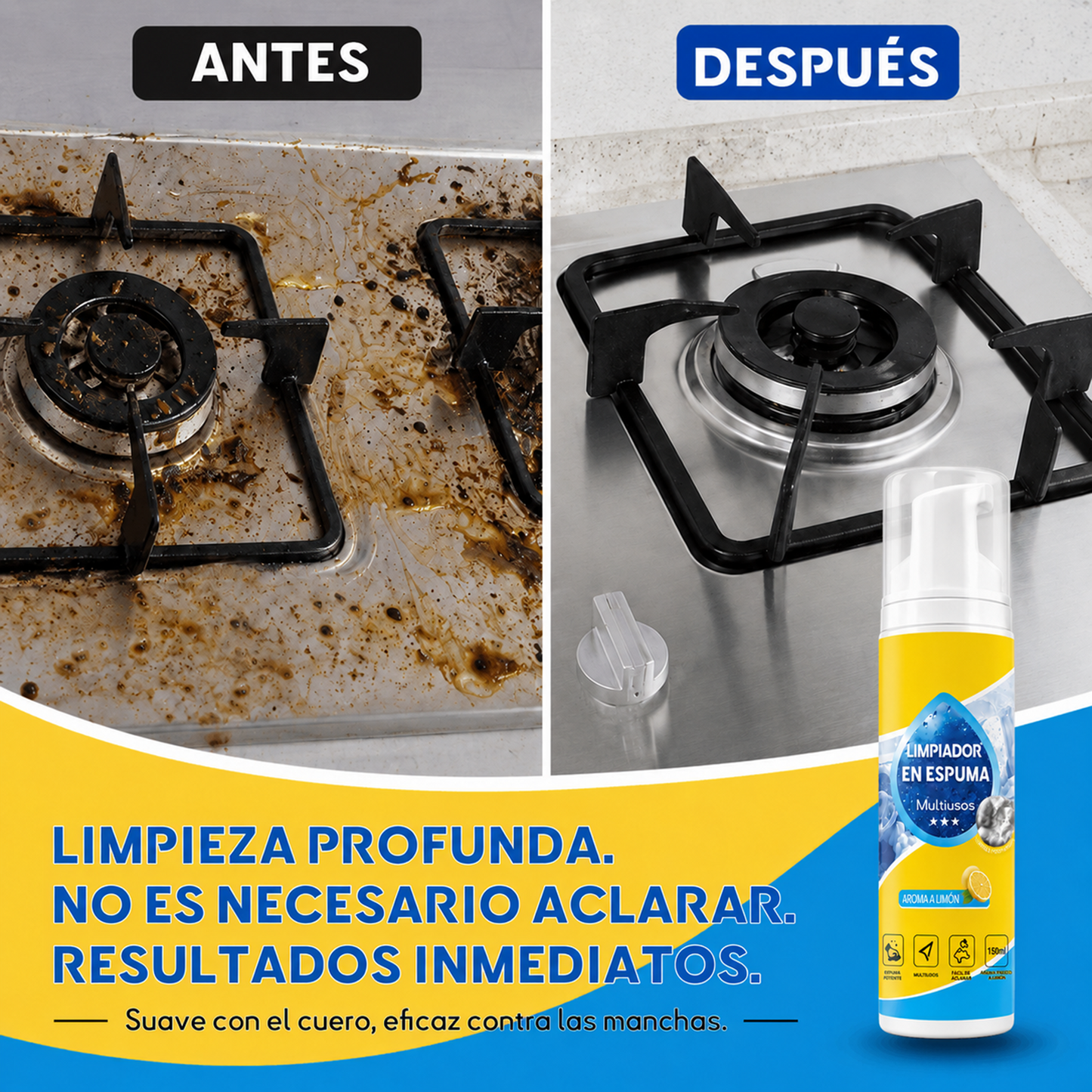🔥¡Último día! 50% DE DESCUENTO🔥 Limpiador en espuma sin enjuague — Rocía, limpia y listo.