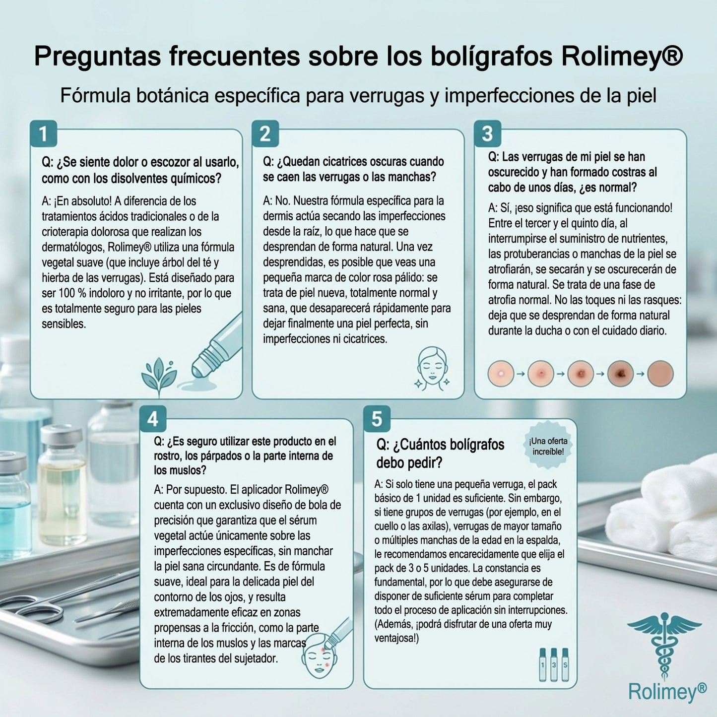 Rolimey® Borrador de marcas y manchas en 7 días (Roll-on sin dolor y sin cicatrices)✅ Apto para: acrocordones, manchas, lunares, verrugas, ampollas, eccema, caspa, queratosis, acné, crecimientos cutáneos, cicatrices, marcas de nacimiento👩‍⚕️