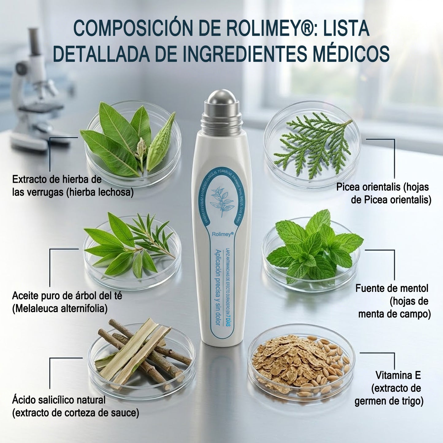 Rolimey® Borrador de marcas y manchas en 7 días (Roll-on sin dolor y sin cicatrices)✅ Apto para: acrocordones, manchas, lunares, verrugas, ampollas, eccema, caspa, queratosis, acné, crecimientos cutáneos, cicatrices, marcas de nacimiento👩‍⚕️