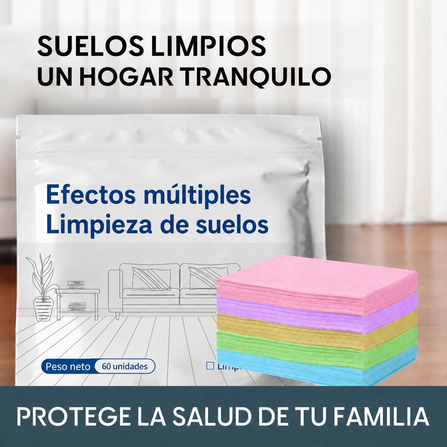 🧹 ¡50% DE DESCUENTO AHORA!✨  Hojas de limpieza para pisos multi-efecto – Potente eliminación de manchas y aroma fresco 🌿