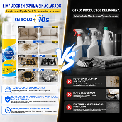 🔥¡Último día! 50% DE DESCUENTO🔥 Limpiador en espuma sin enjuague — Rocía, limpia y listo.