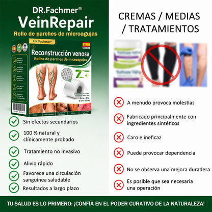 🇪🇸👨‍⚕️ DR.Fachmer® 💚 Parche de Microneedles Vein Ease (Para arañas vasculares, varices, hinchazón y piernas cansadas)